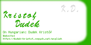 kristof dudek business card