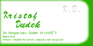 kristof dudek business card